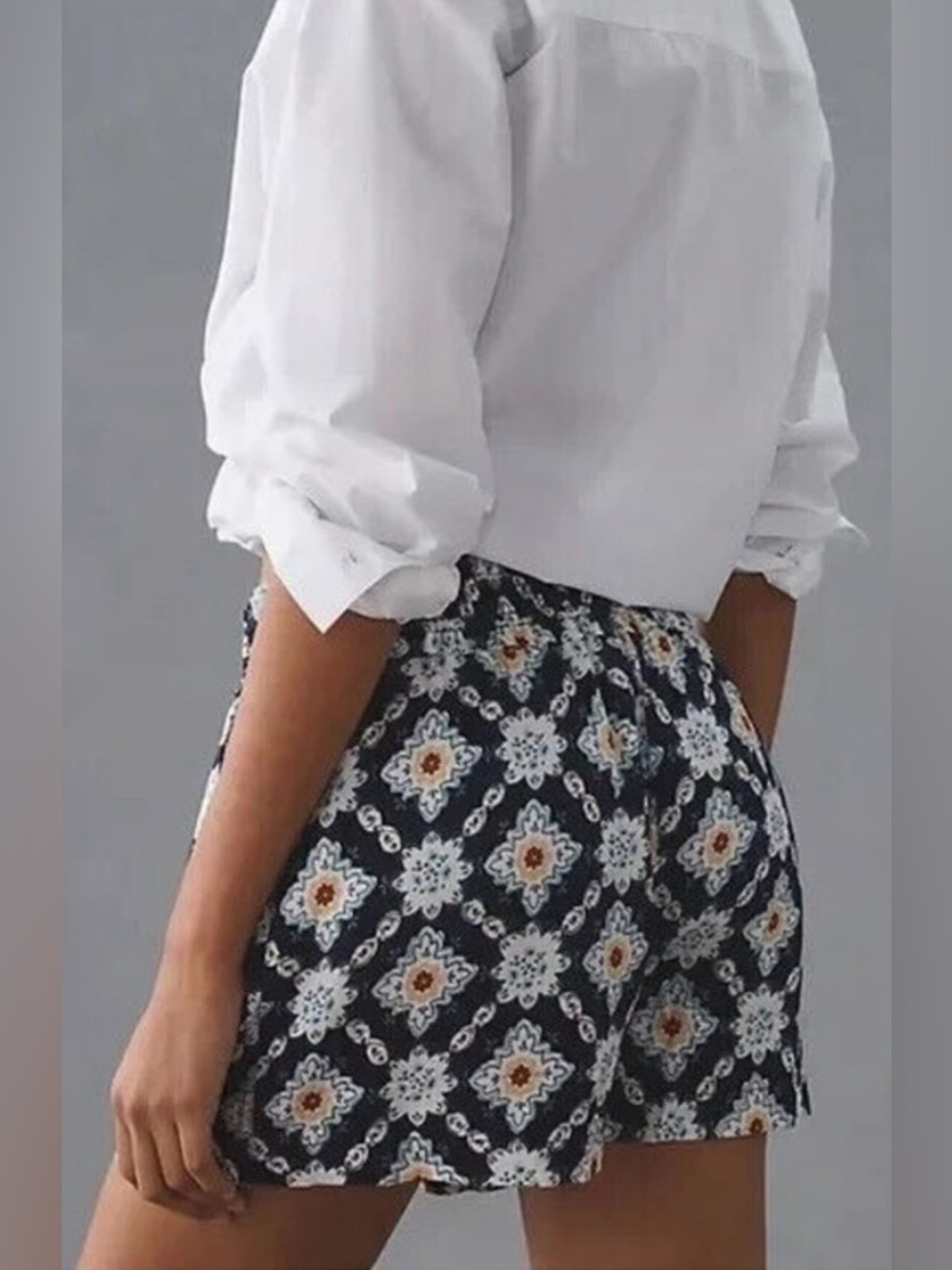 Anthropologie women’s easy traveler floral diamond print shorts - Picture 4 of 9